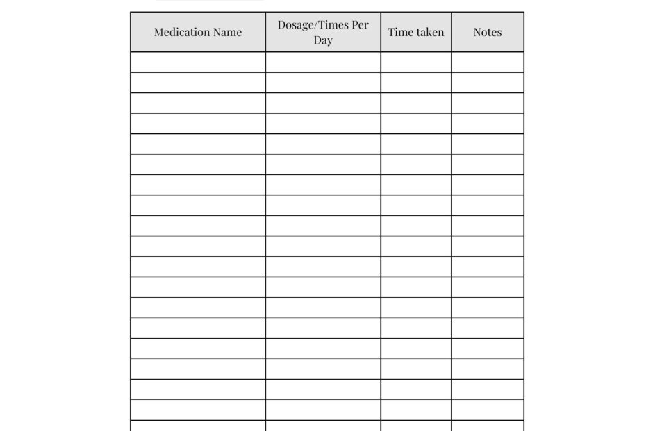 10 Best Printable Medication Log Sheet PDF For Free At 43 OFF