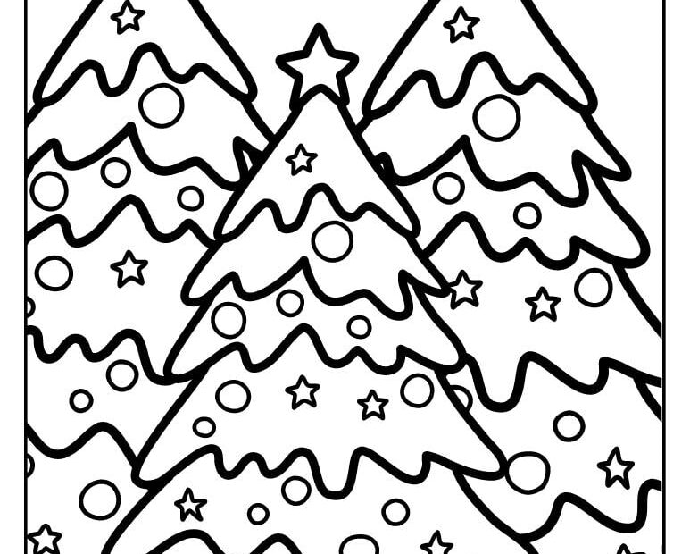 20 Free Christmas Tree Coloring Sheets