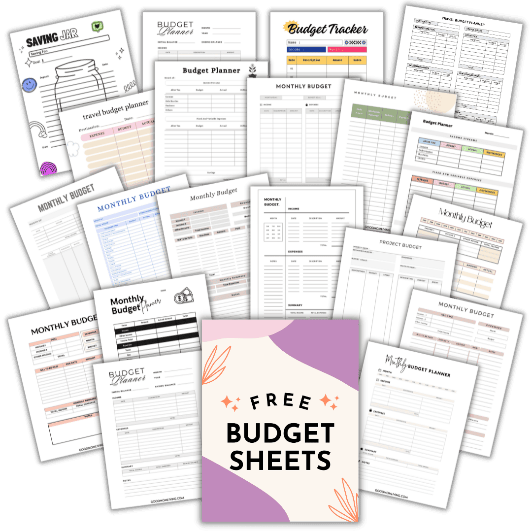 20 Free Printable Budget Sheets To Manage Your Money Good Mom Living