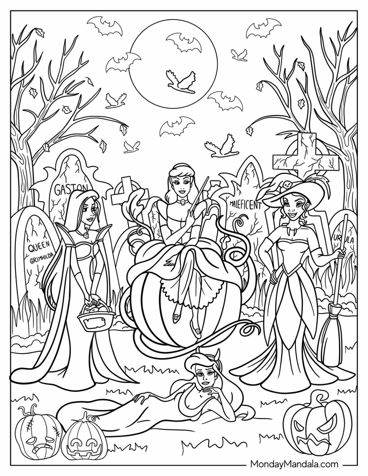 24 Disney Halloween Coloring Pages Free PDF Printables 