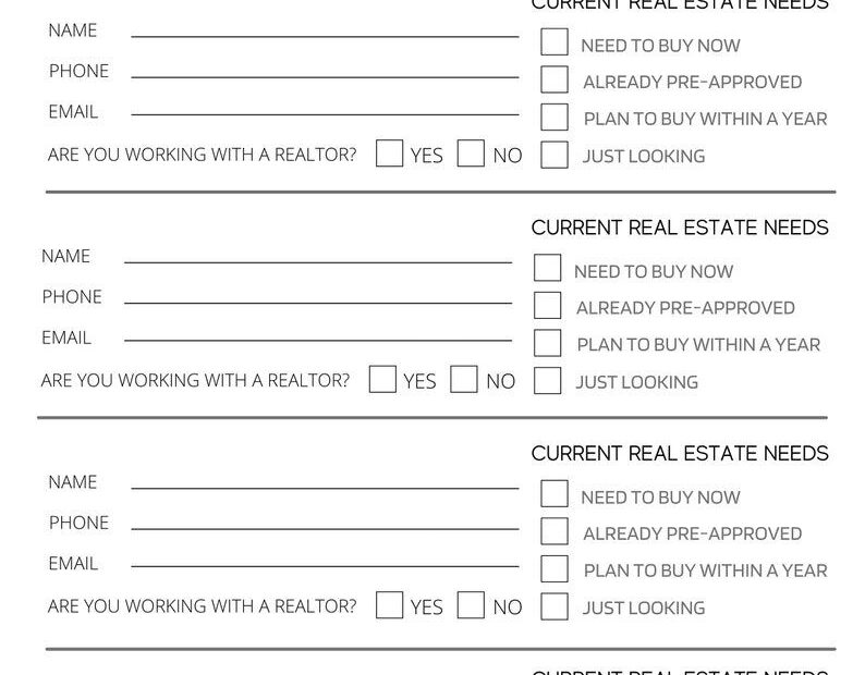 3 Open House Sign In Sheets Real Estate Marketing Open House PDF Estate