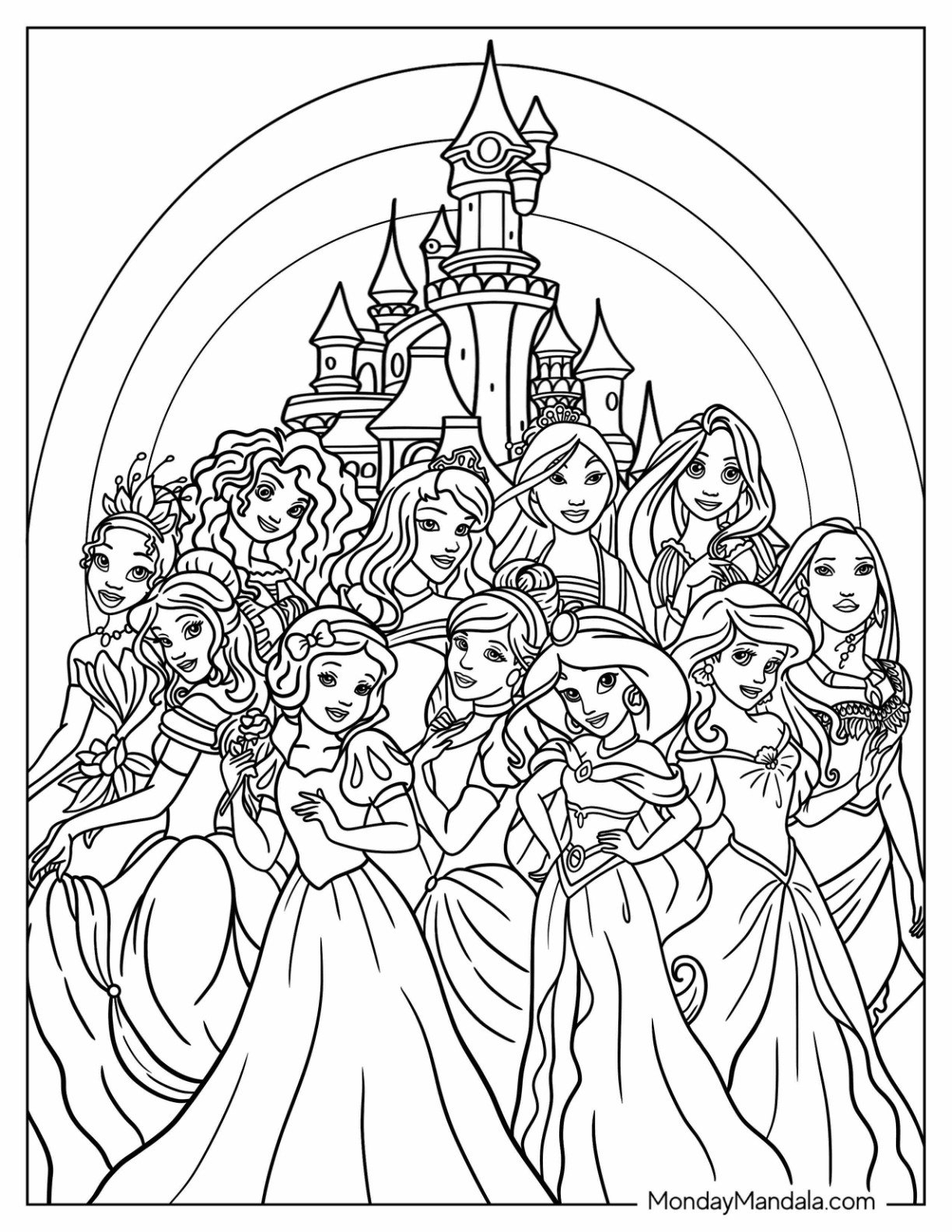 36 Disney Princess Coloring Pages Free PDF Printables 50 OFF