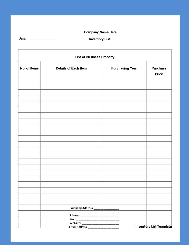 45 Printable Inventory List Templates