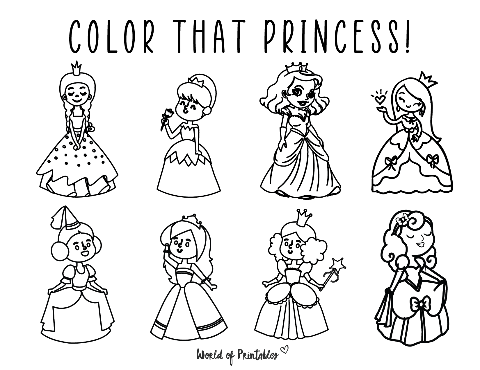 50 Best Princess Coloring Pages Free Printables For Kids World Of 
