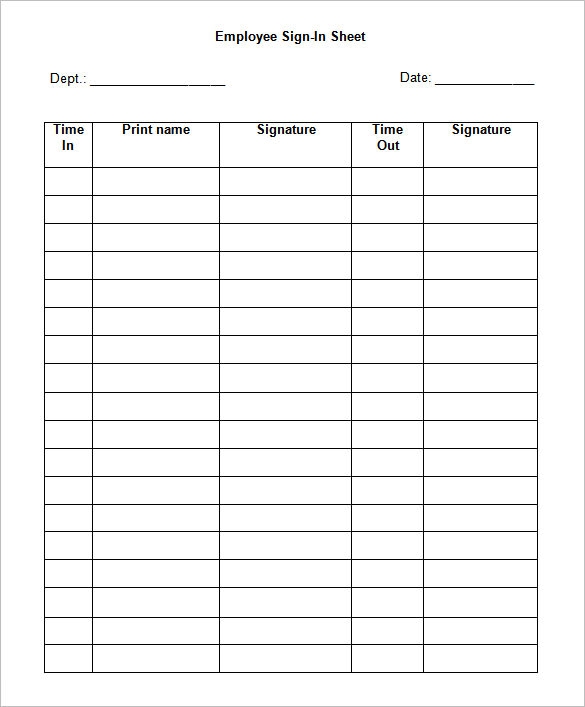 91 Sign In Sheet Templates DOC PDF