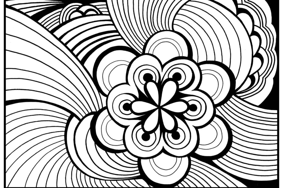 Abstract Cat Printable Coloring Page Coloring Home