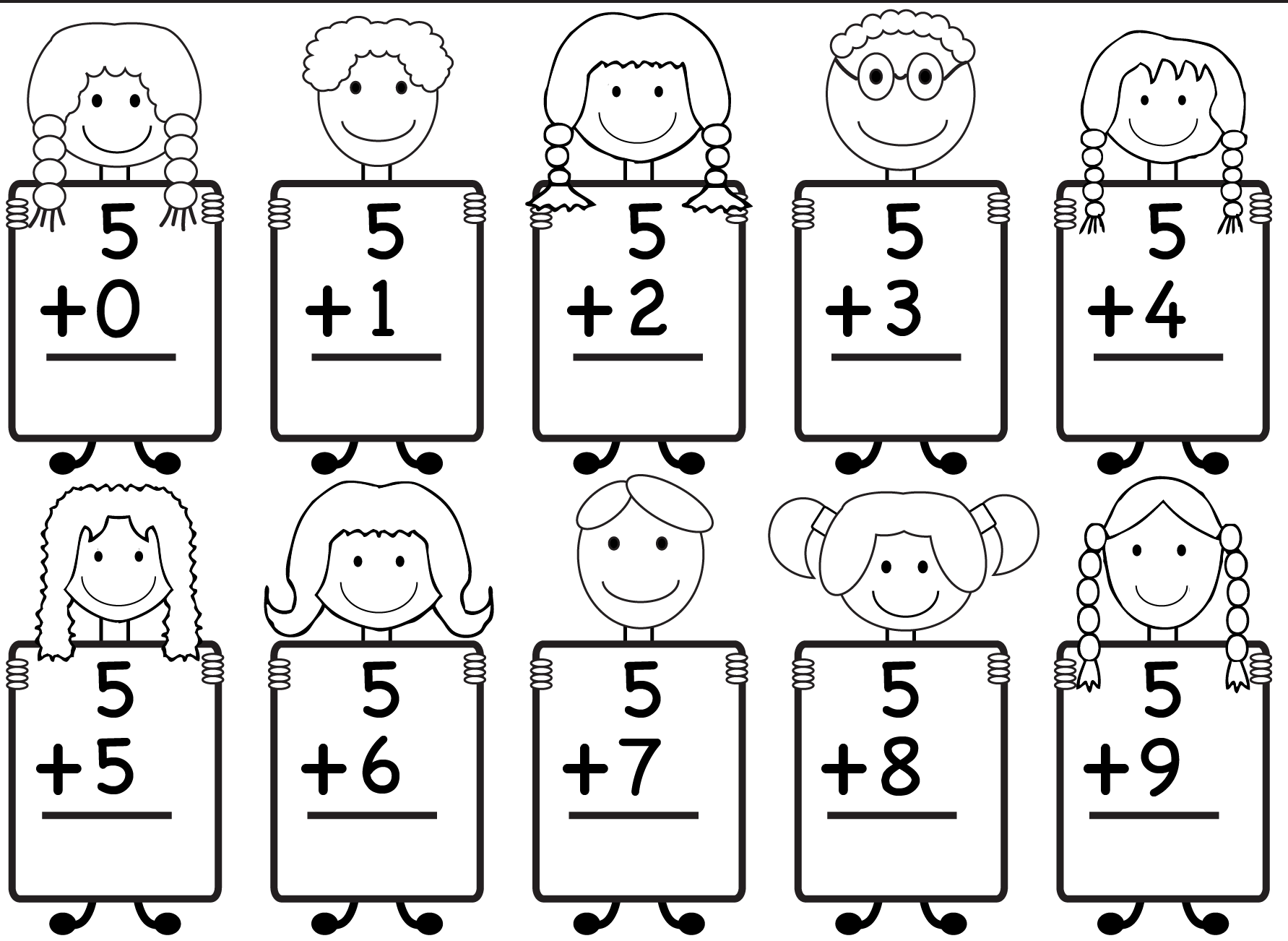 Addition Sheets For Kindergarten