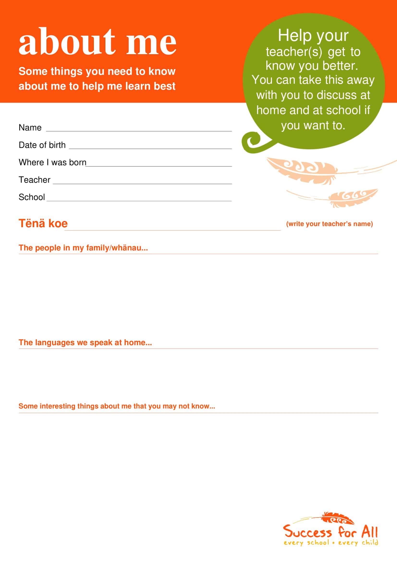 All About Me Printable Sheets Printable Free Templates