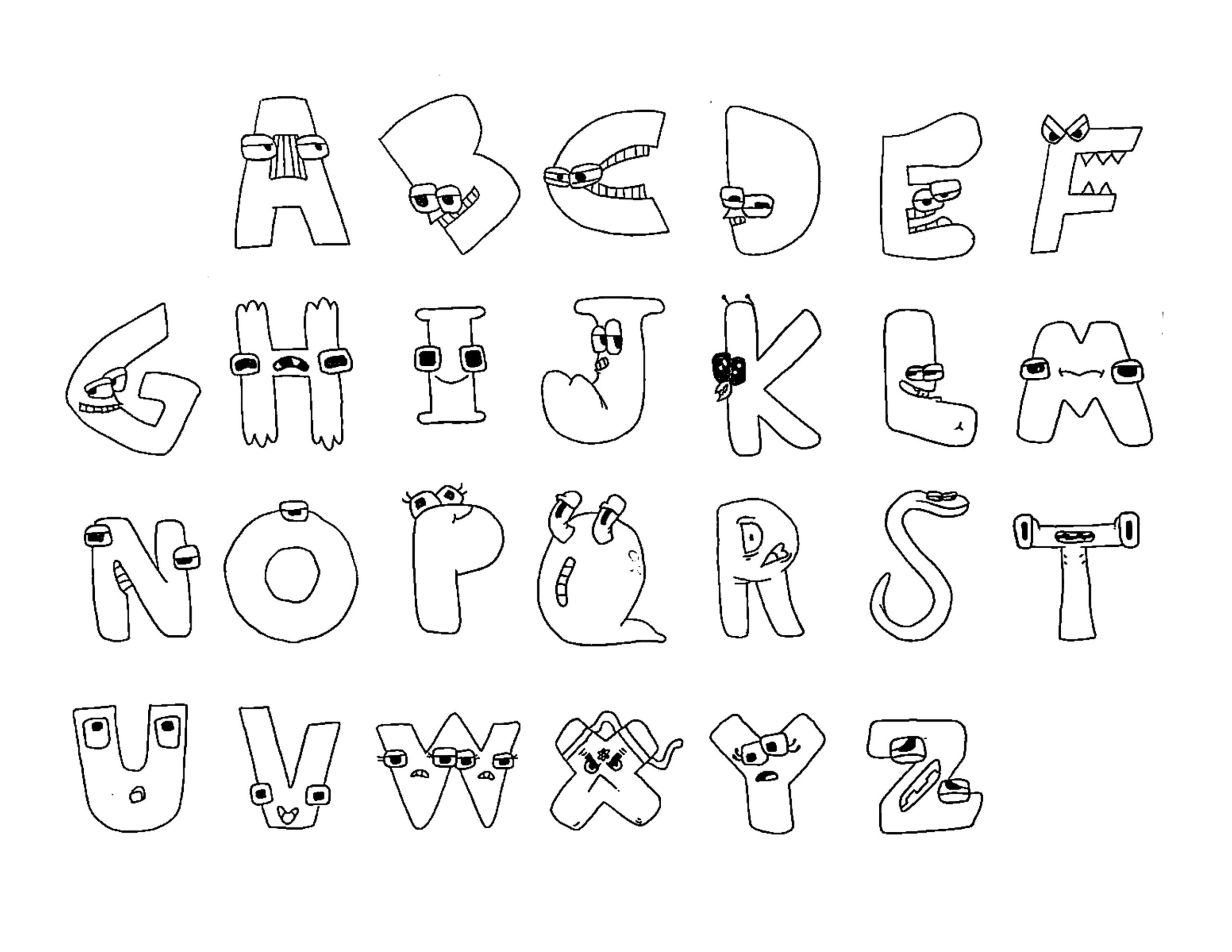 Alphabet Lore Coloring Pages Coloring Home