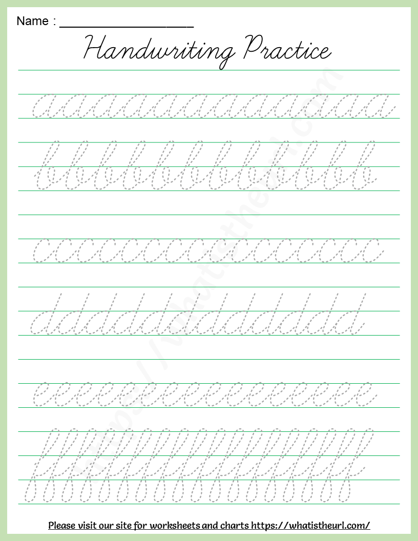Alphabet Printable Cursive Writing Practice Sheets