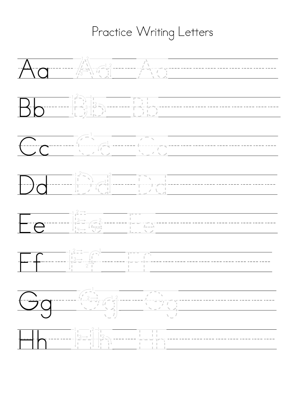 Alphabet Writing Practice Sheet Learning Printable