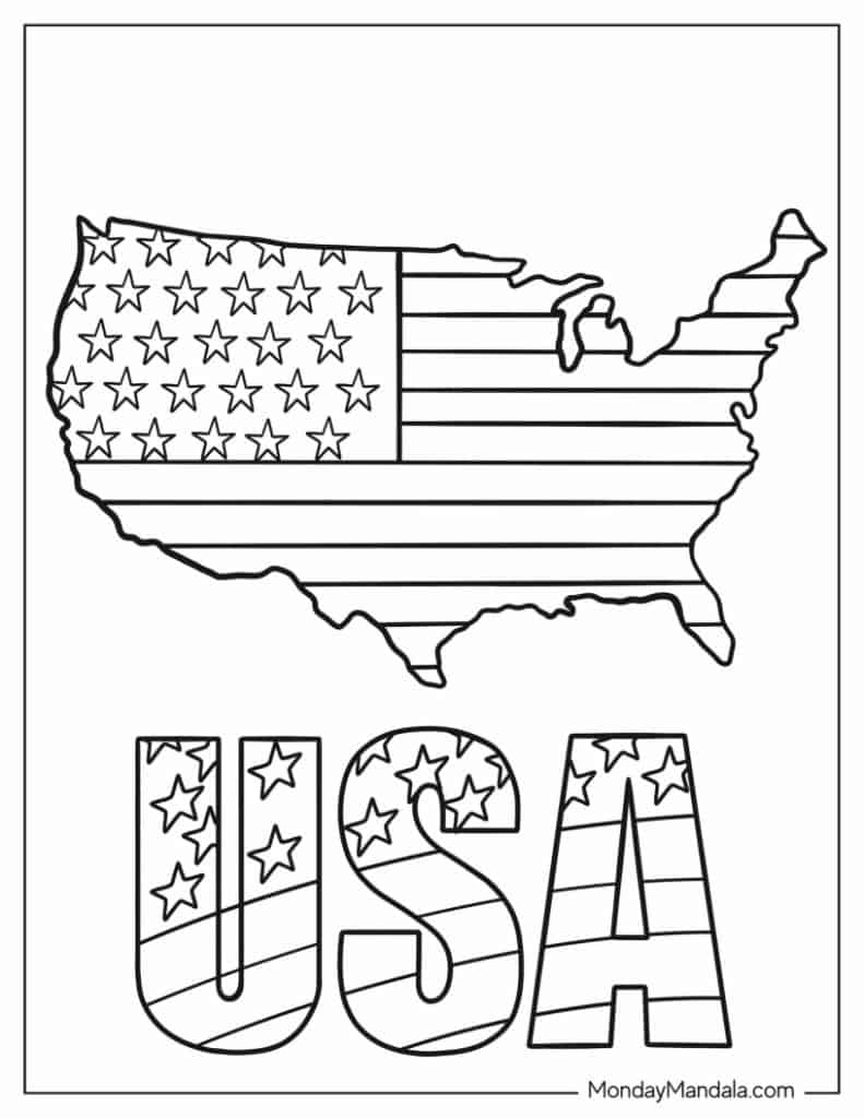 American Flag Coloring Sheet Printable American Flag Coloring Sheet 