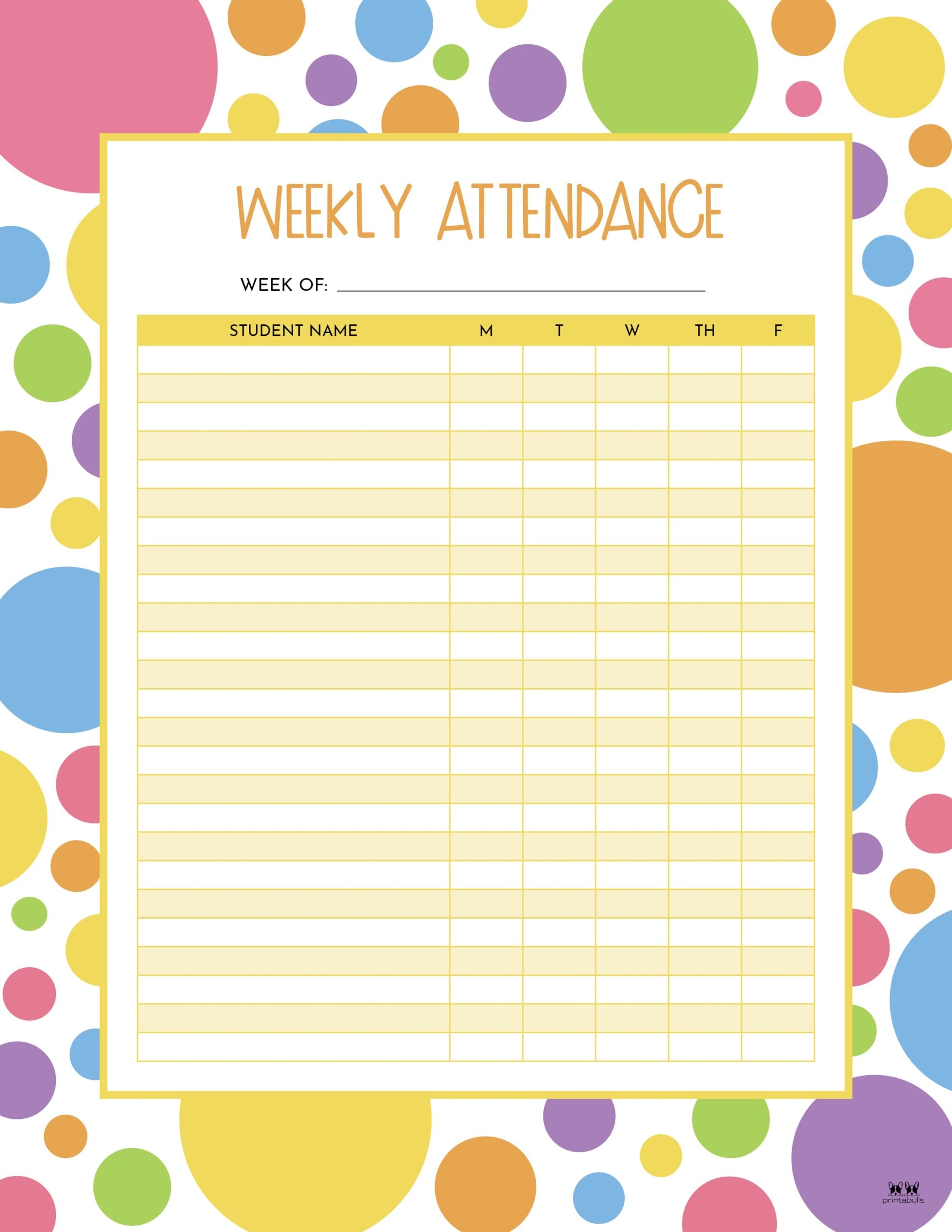 Attendance Sheet Free Printable