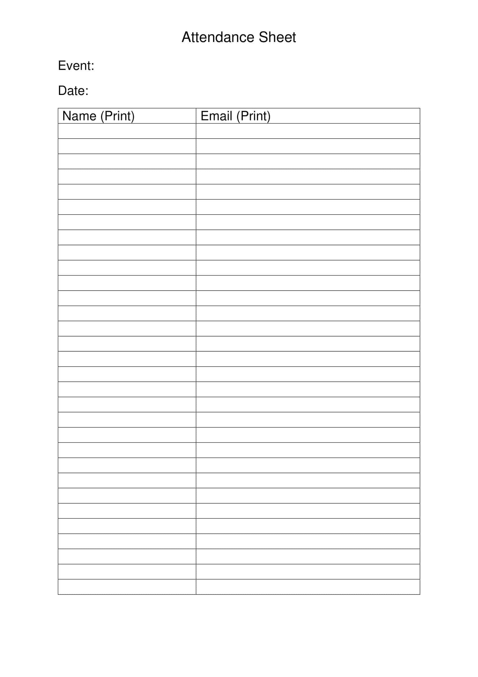 Attendance Sheet Printable Excel Free Worksheets Printable
