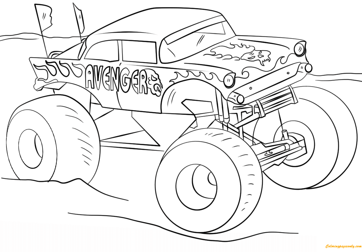 Avenger Monster Truck Coloring Page Free Printable Coloring Pages