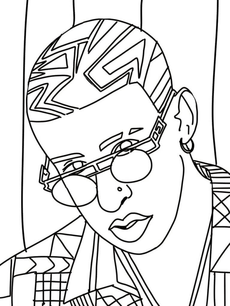 Awesome Bad Bunny Coloring Page Free Printable Coloring Pages For Kids