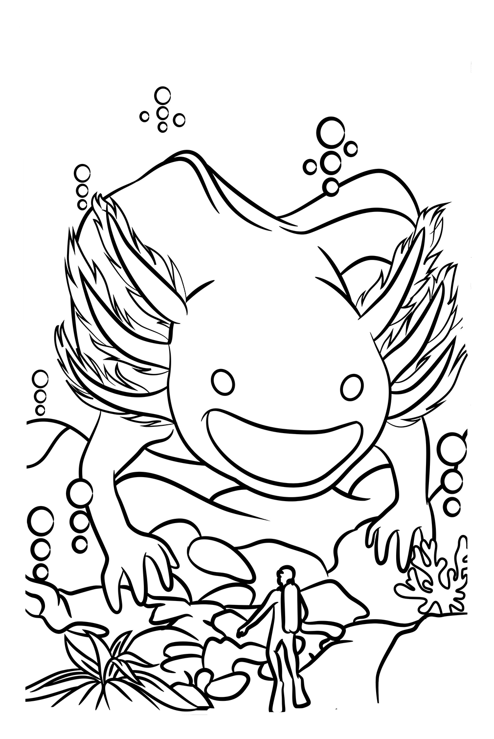 Axolotl Coloring Page Printable Free Printable Coloring Pages