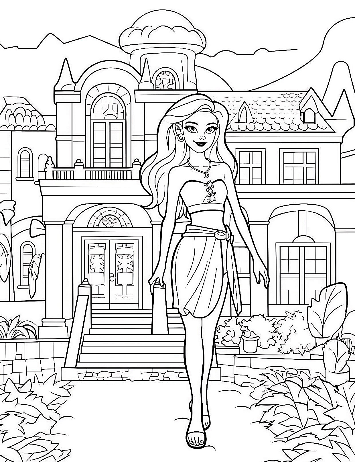 Barbie Dream House Coloring Pages Printable Free Coloring Sheet 