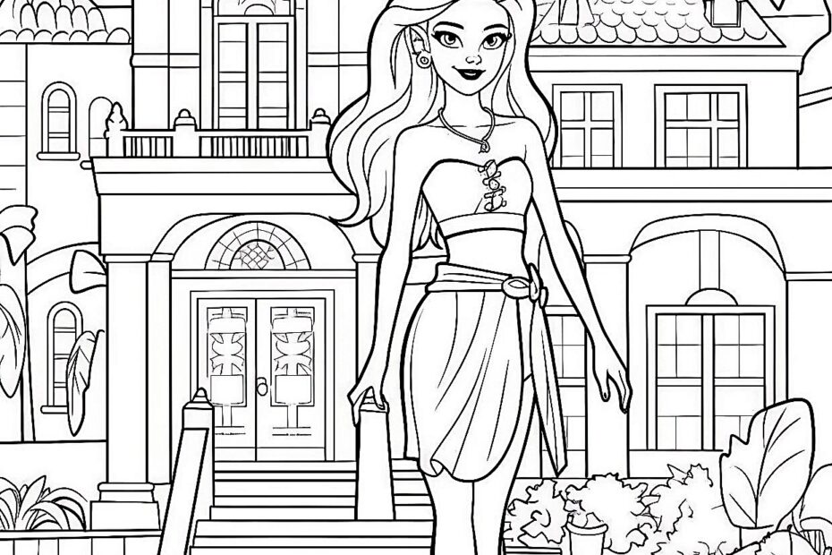 Barbie Dream House Coloring Pages Printable Free Coloring Sheet