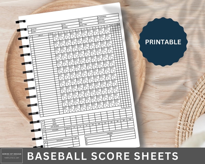 Baseball Scorebook Sheets Keep Track Of Every Play Printable PDF 