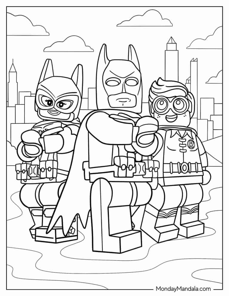 Batgirl Party Lego Printables Coloring Sheets Free Coloring Sheet 