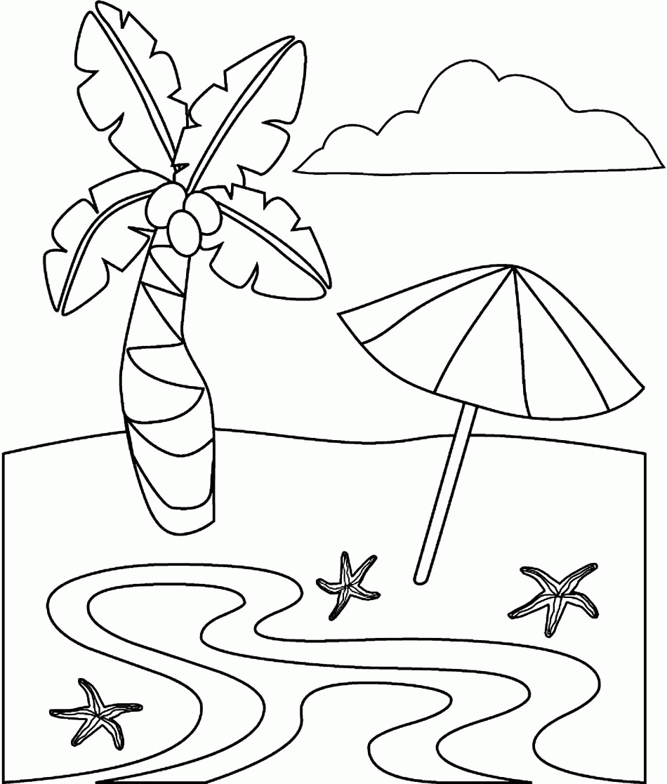 Beach Printable Coloring Pages Printable Templates