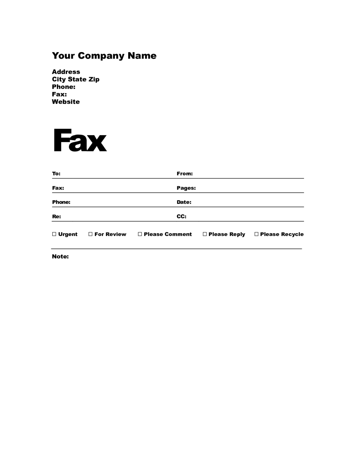 Blank Fax Cover Sheet Free Printable Printable Templates Free