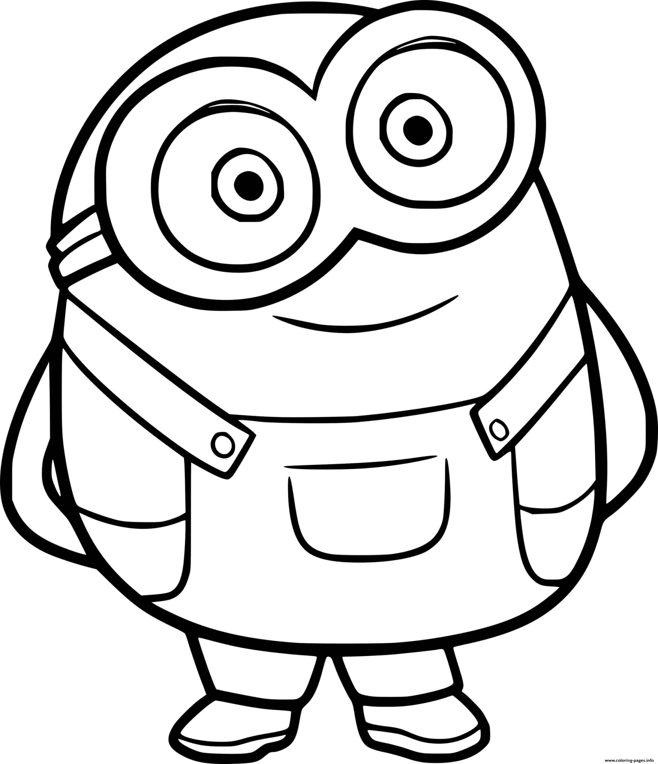 Bob Minion Smiling Coloring Page Printable