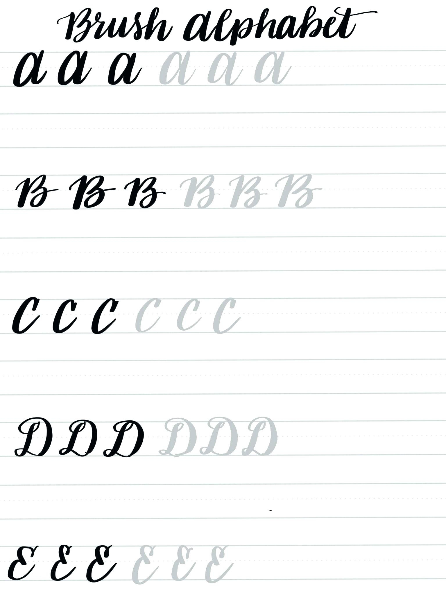 Brush Lettering Alphabet Printable Practice Sheets Hand Lettering 