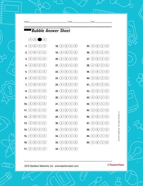 Bubble Sheet Printable