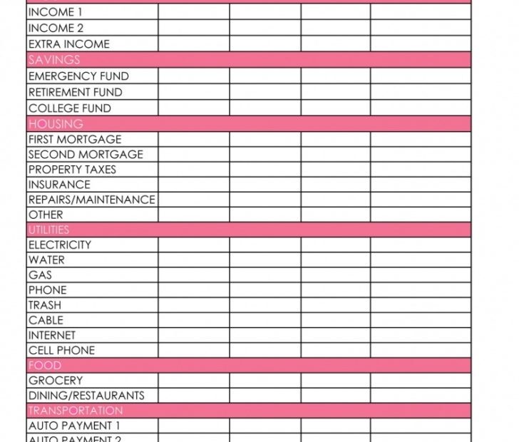Budgeting Charts Free Printable Free Printable Budget Sheets FREE