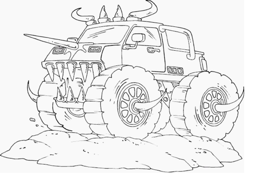 Bulldozer Monster Truck Coloring Page Free Printable Coloring Pages 