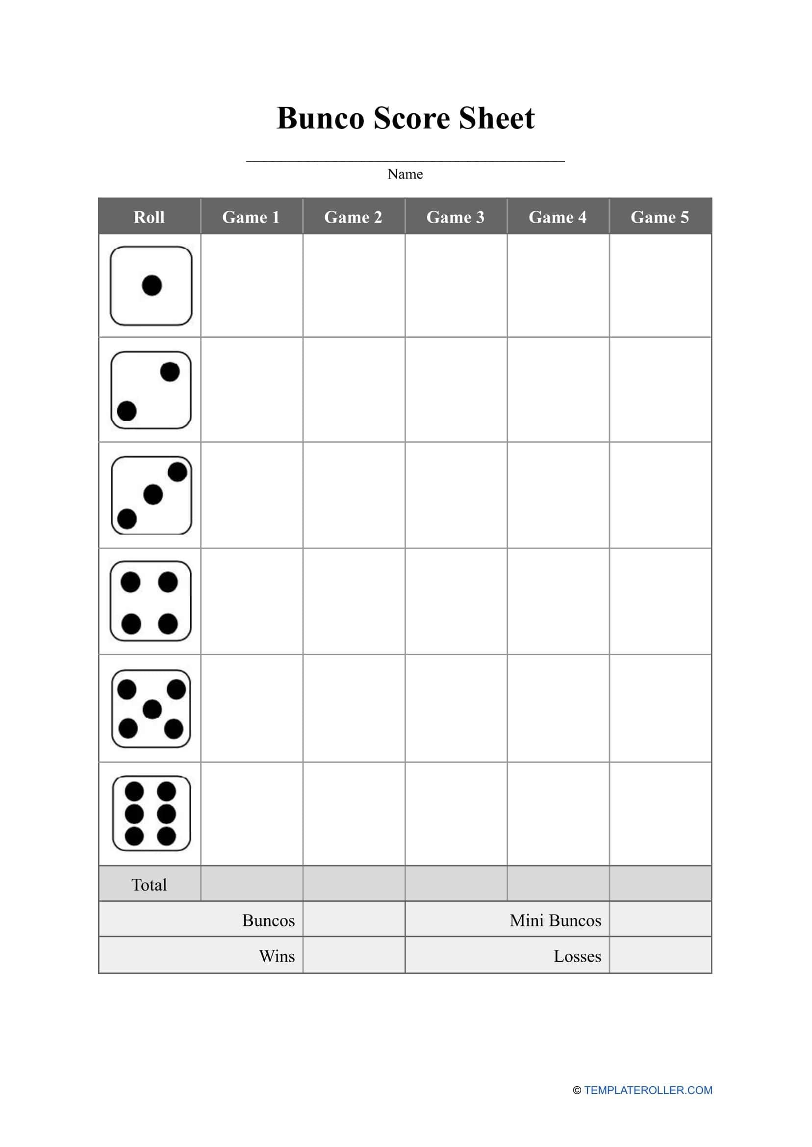 Bunco Sheets Free Printable Artofit