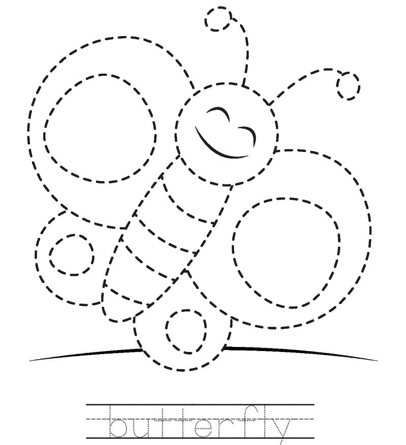 Butterfly Tracing Coloring Page Free Printable Coloring Pages For Kids