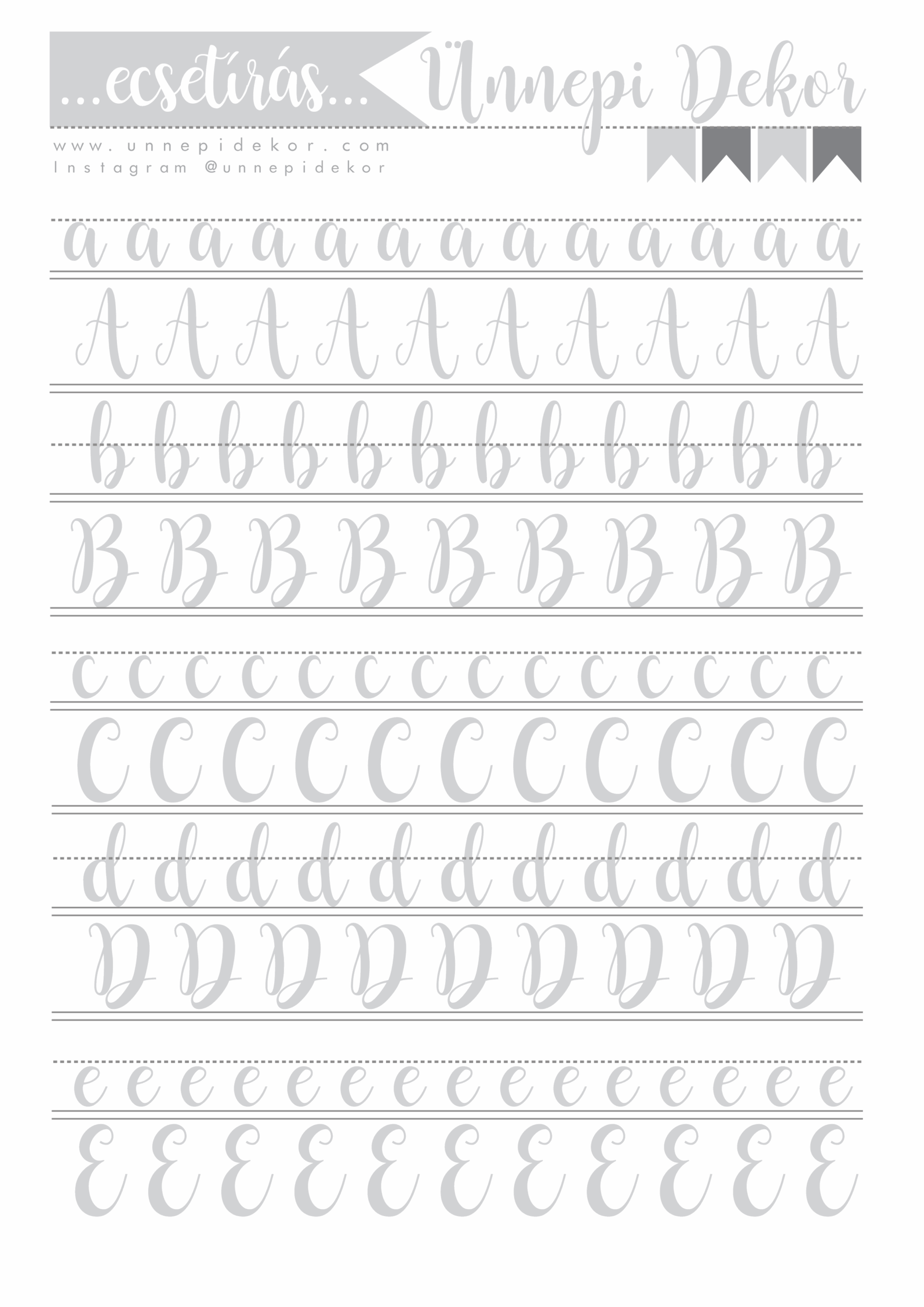 Calligraphy Alphabet Free Printable Sheets John M Dotson