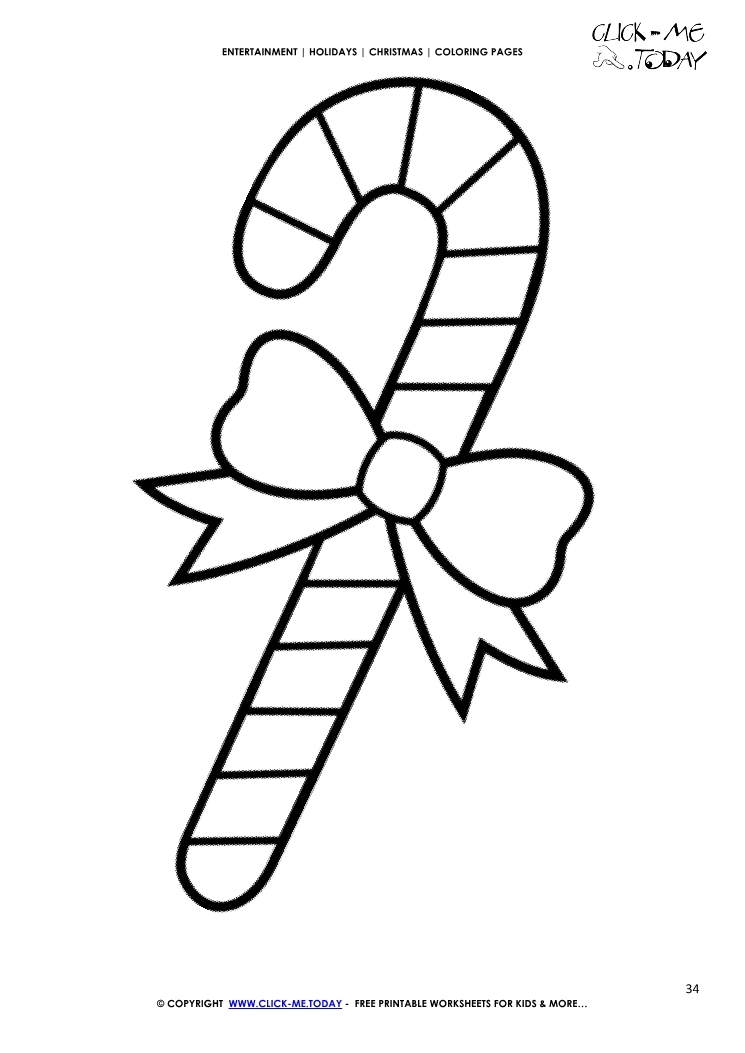 Candy Cane Printable Coloring Pages