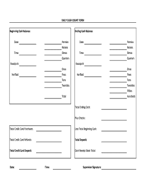 Cash Register Free Printable Cash Drawer Count Sheet Printab