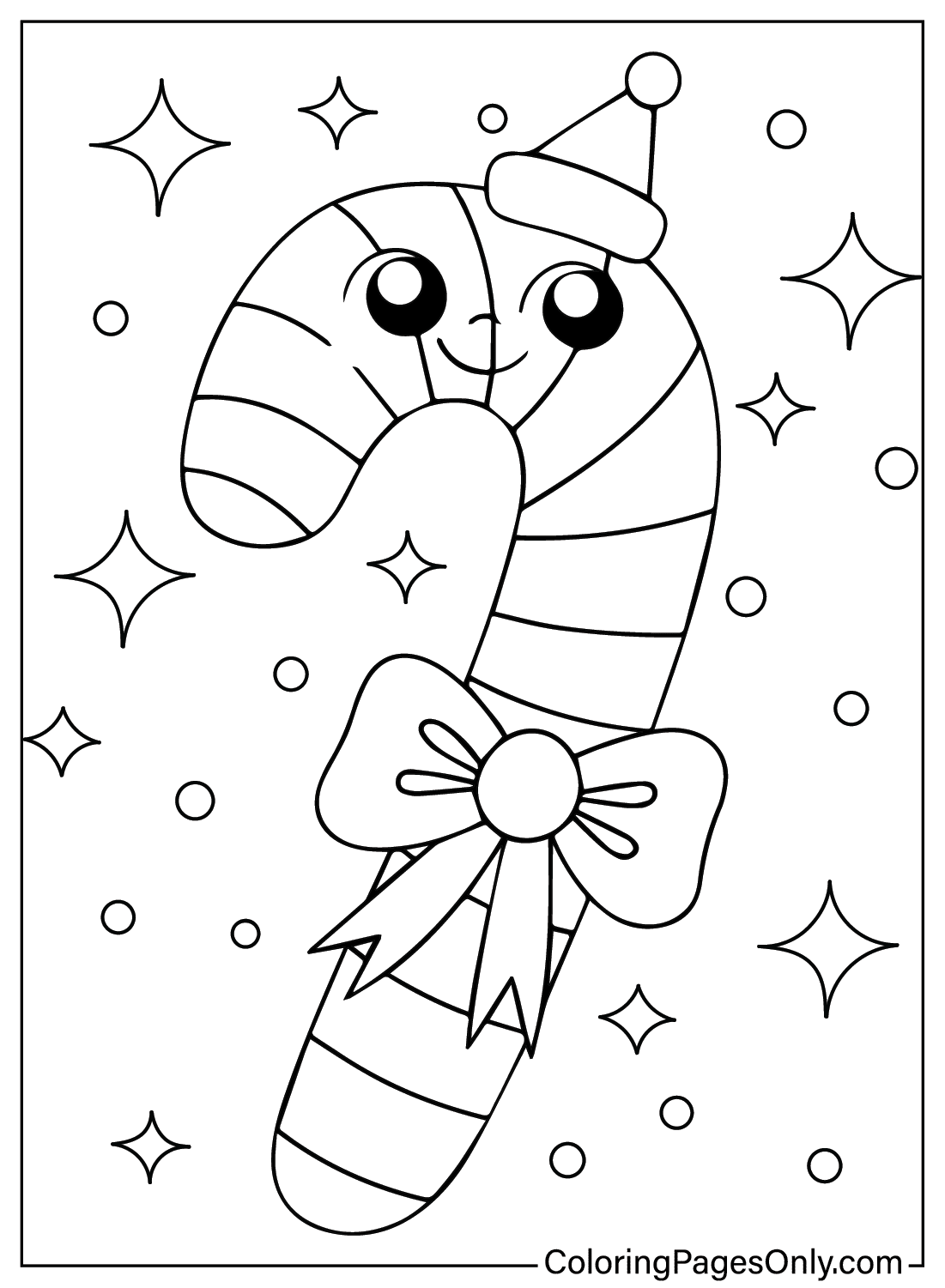 Christmas Candy Cane Coloring Page Free Printable Free Printable 