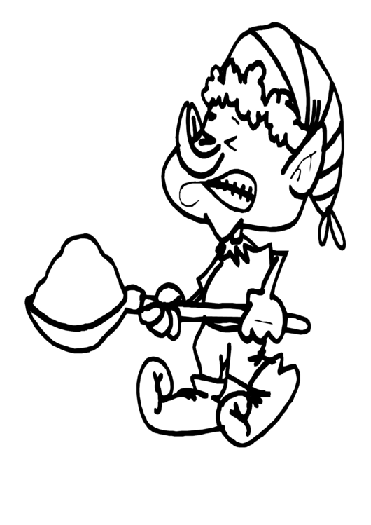 Christmas Elf Coloring Sheet Printable Pdf Download
