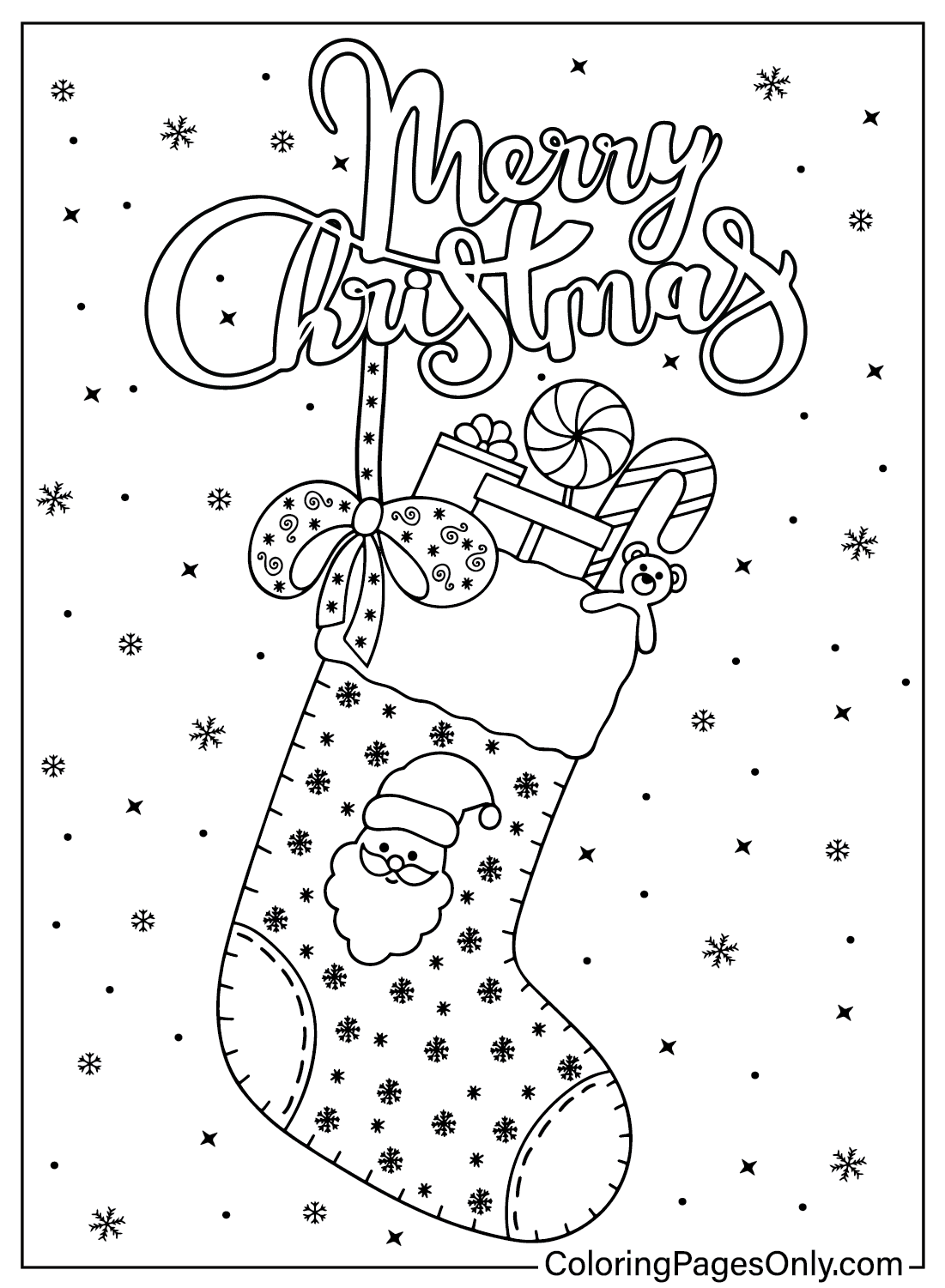 Christmas Stockings Color Sheets Free Printable Coloring Pages