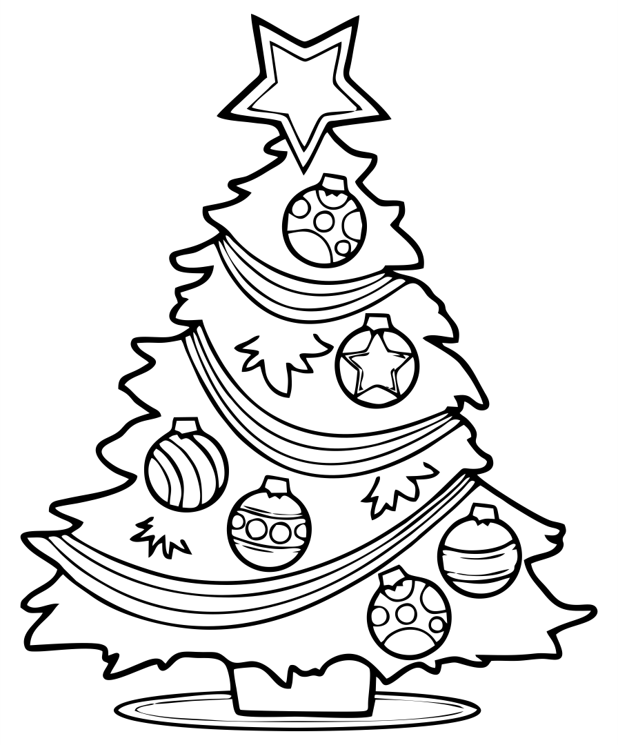 Christmas Tree Coloring Sheets Printables Printablee