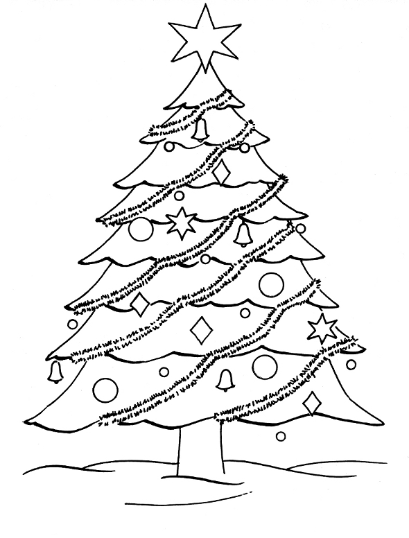 Christmas Tree Coloring Sheets Printables Printablee