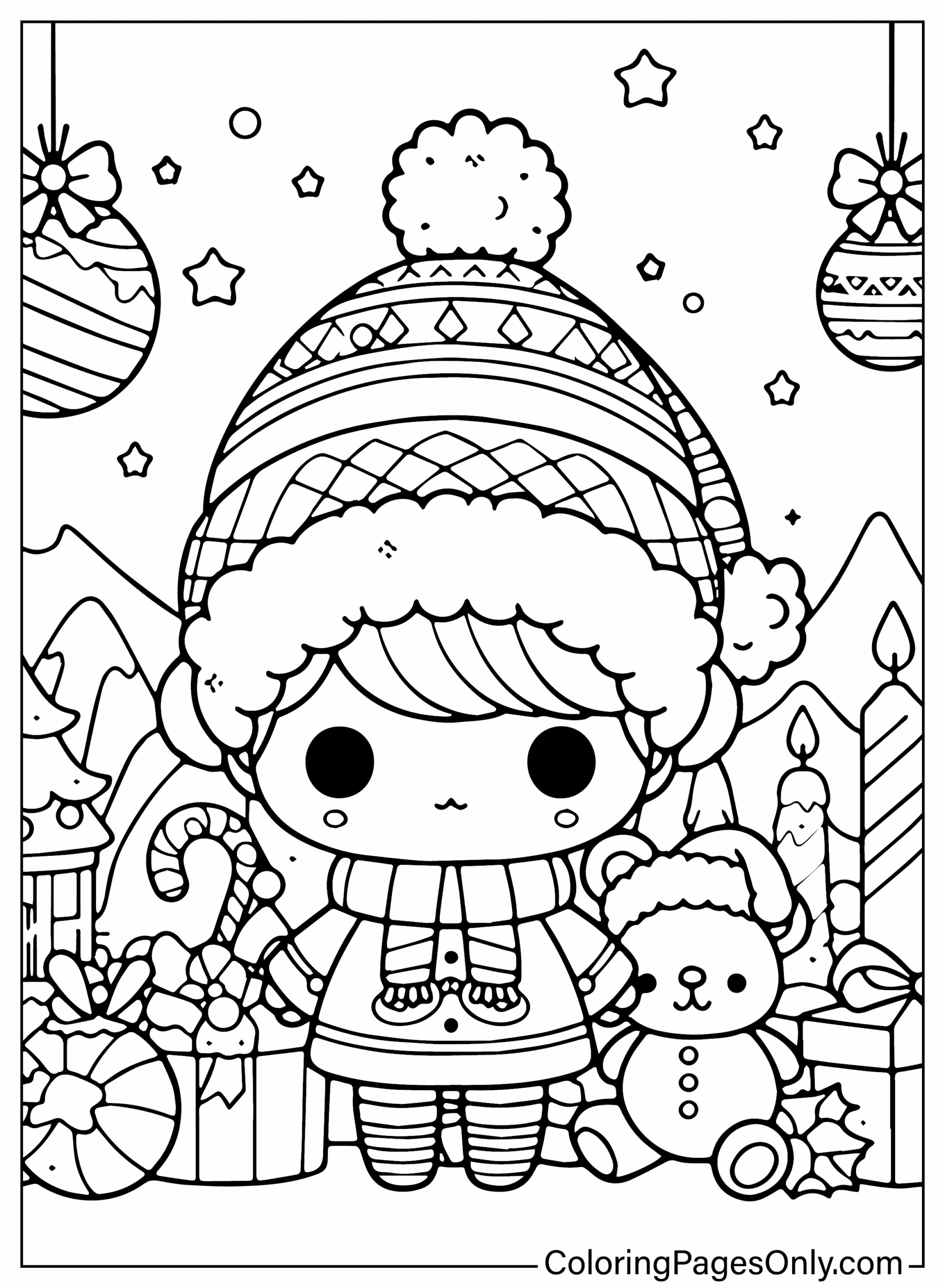 Color Page Cute Christmas Free Printable Coloring Pages