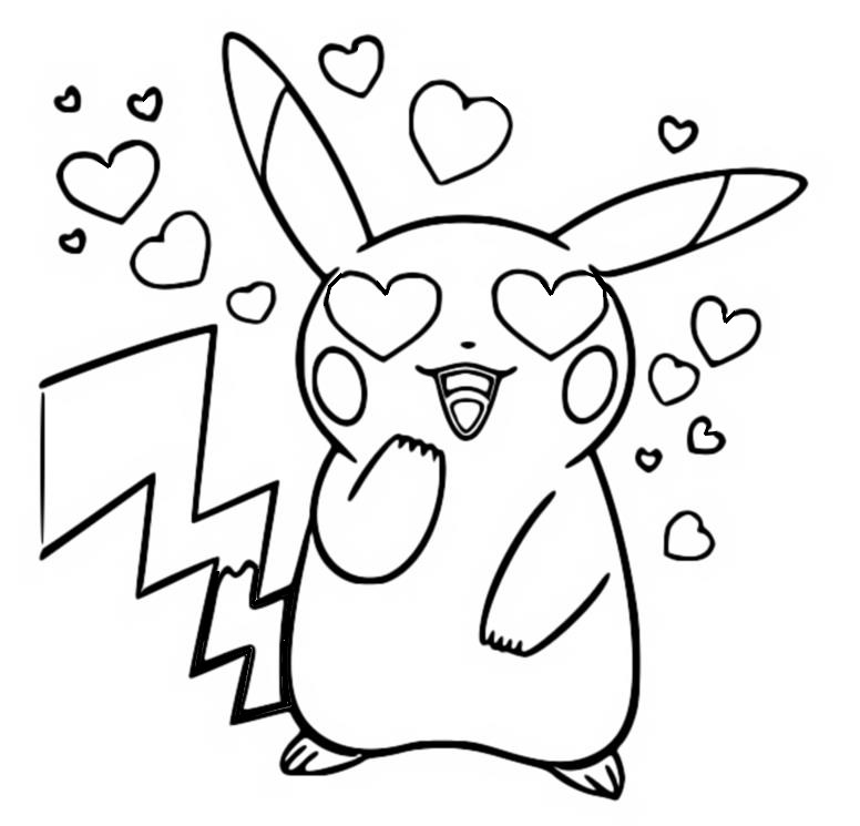 Coloring Page Pok mon Valentine 39 s Day Pikachu 3