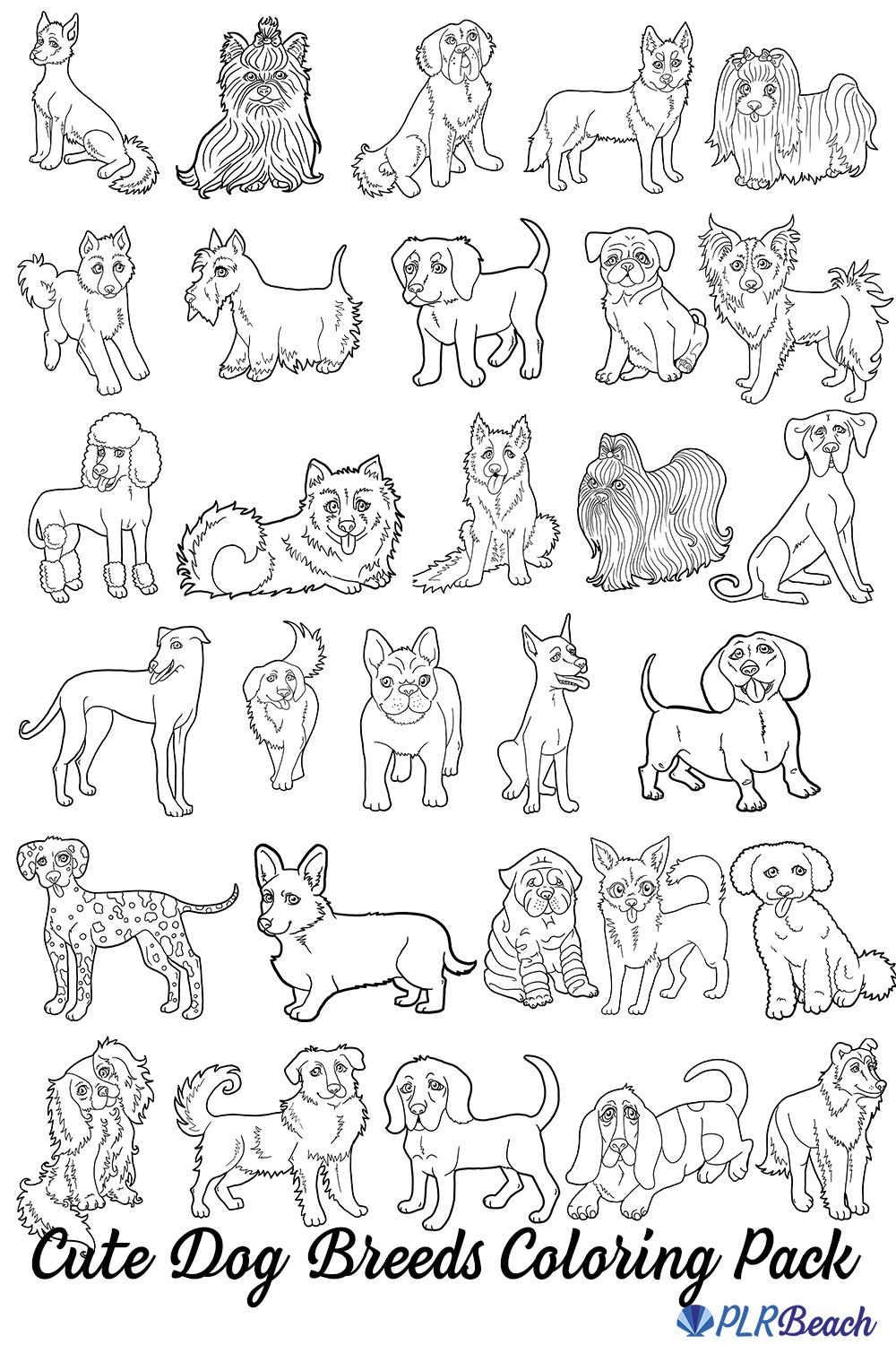 Coloring Pages Dog Breeds Coloring Easy For Kids