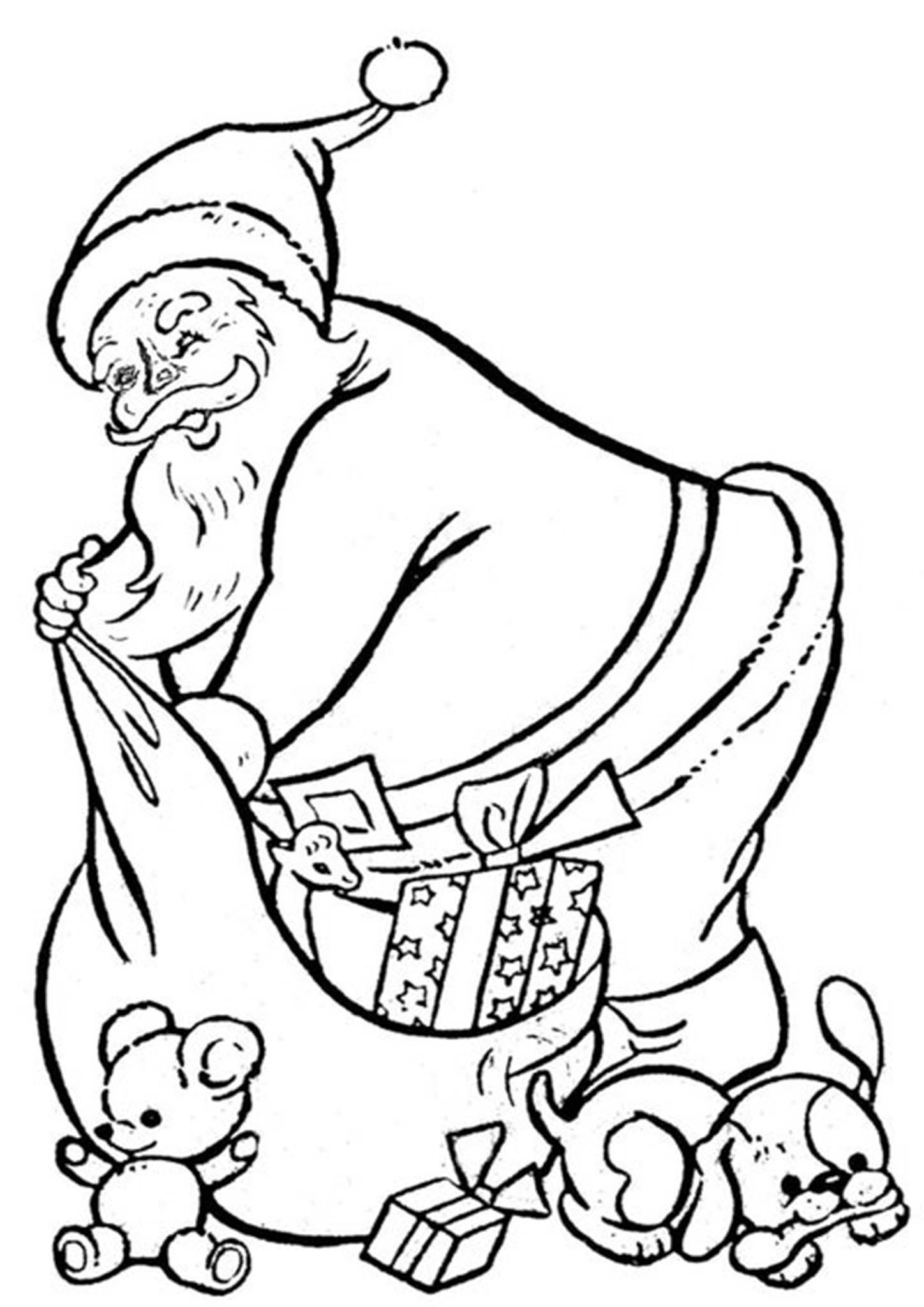 Coloring Pages Santa Ready For Download
