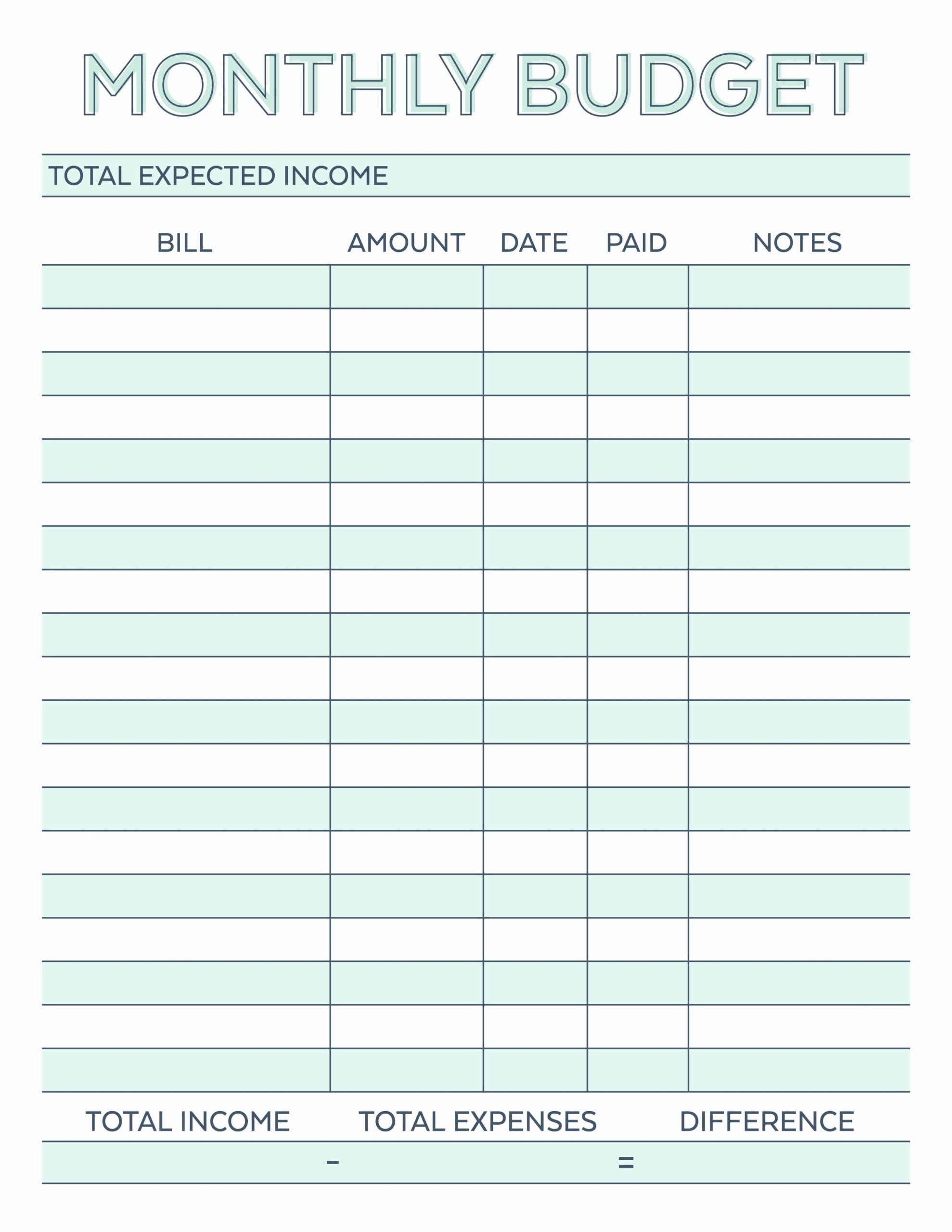 Condo Budget Template New Monthly Bud Planner Free Printable Bud 