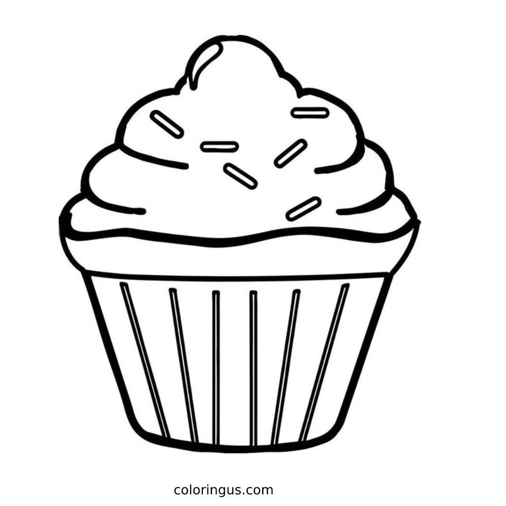 Cupcake Coloring Pages Free Printable PDF 