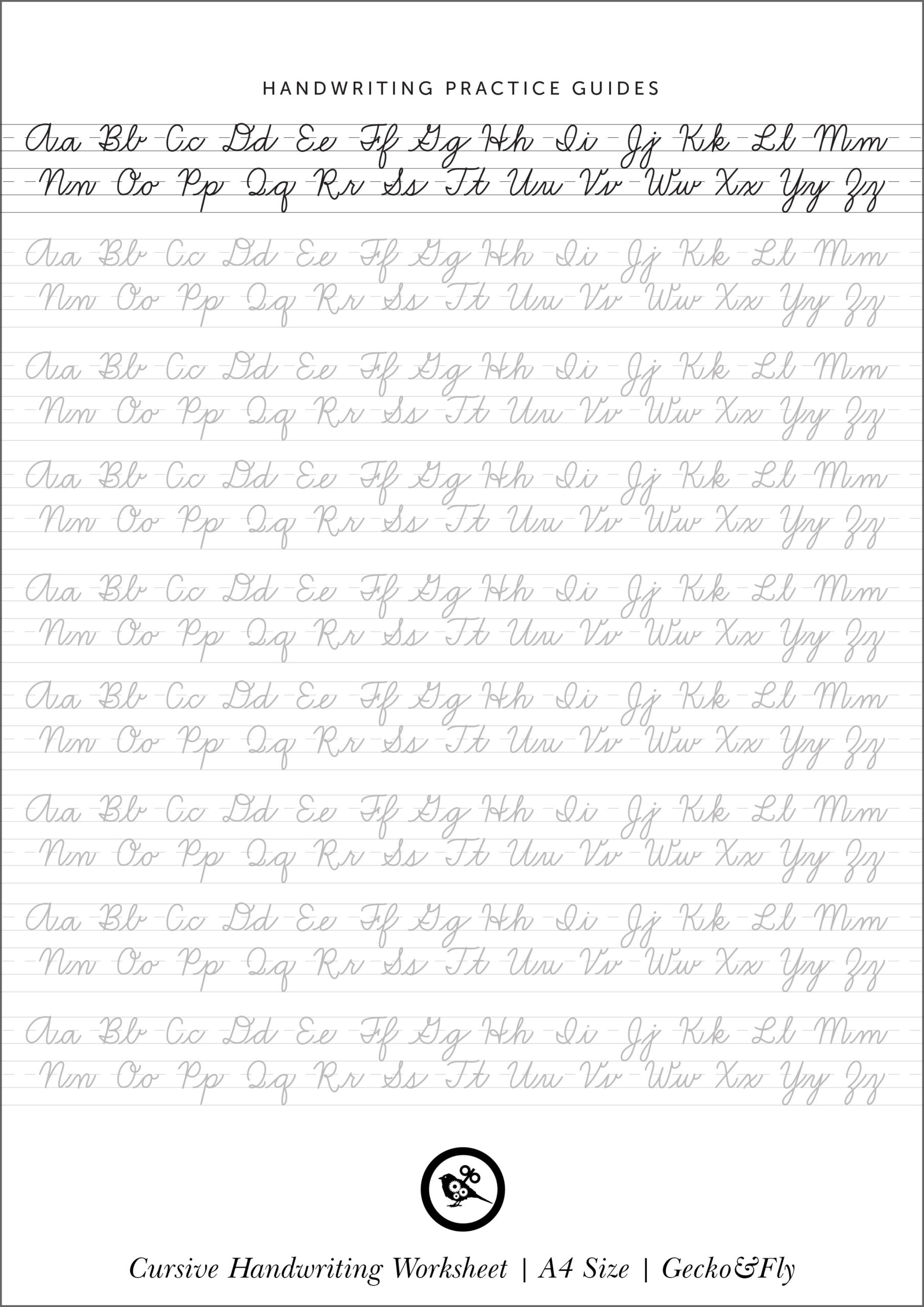 Cursive Writing Printable Practice Sheets