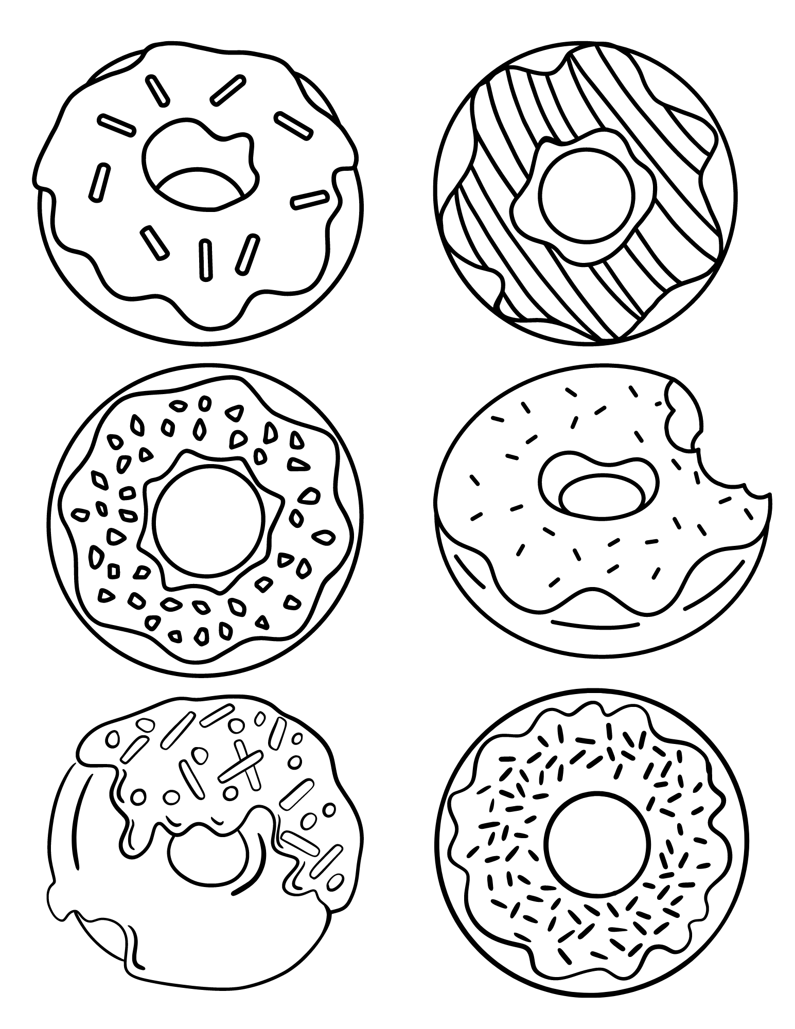 Cute Donuts Coloring Pages Printable Templates Free Cute Donuts Coloring Pages Printable Templates Free